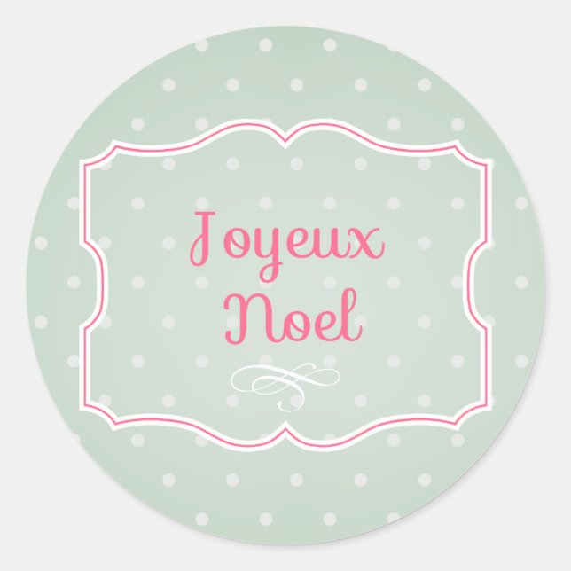 Joyeux Weihnachten Cupcake Topper/Sticker Runder Aufkleber (Vorderseite)