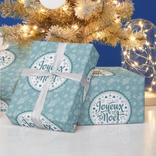 Joyeux Weihnachten Franz Frohe Weihnachtsblauen Ch Geschenkpapier