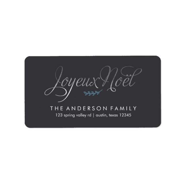 Joyeux Weihnachten Französisch Weihnachten Adressaufkleber (Vorne)