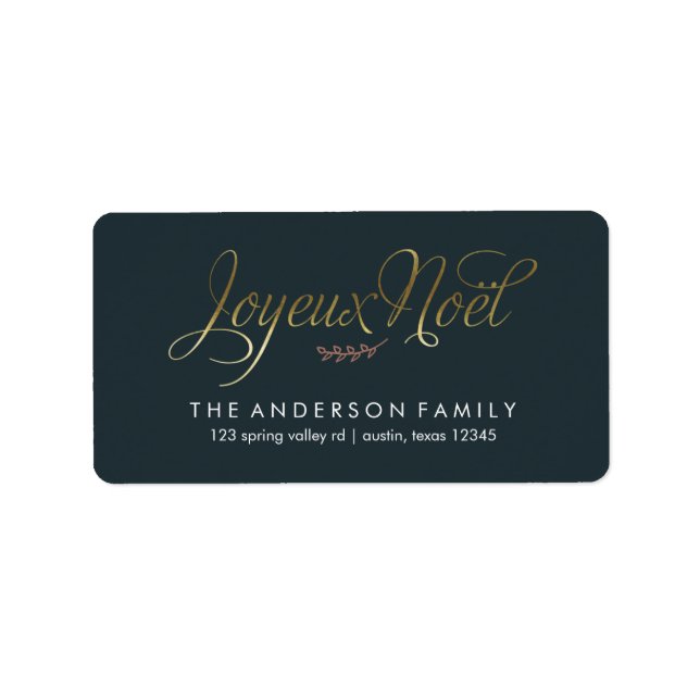 Joyeux Weihnachten Französisch Weihnachten Adressaufkleber (Vorne)