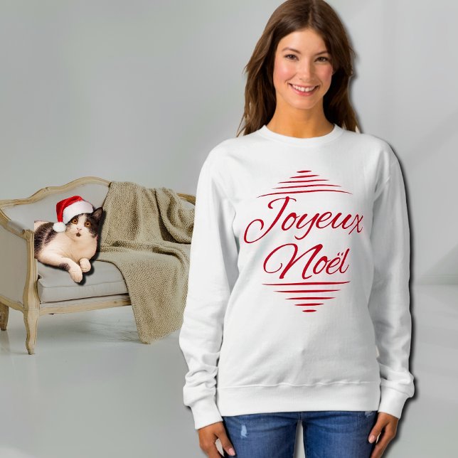Joyeux Weihnachten - französische Weihnachtswünsch Sweatshirt (Von Creator hochgeladen)