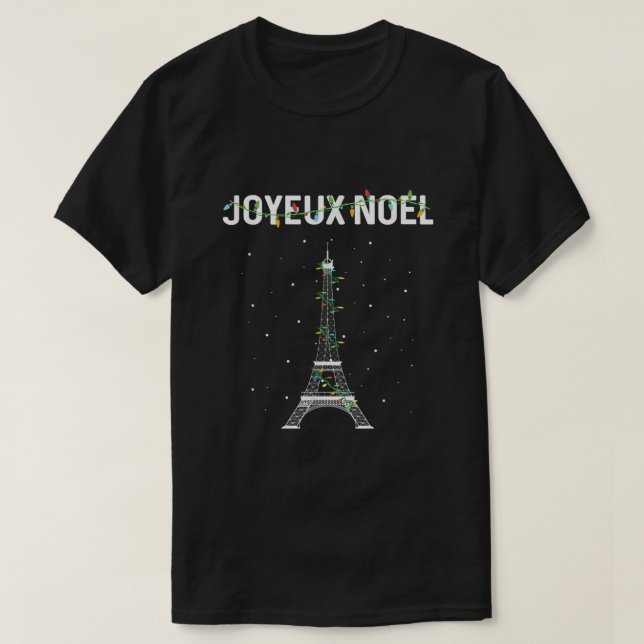 Joyeux Weihnachten French Paris Eiffel Tower Weihn T-Shirt (Design vorne)