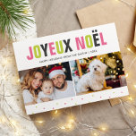 "Joyeux Weihnachten" Frische und farbenfrohe Weihn Feiertagskarte<br><div class="desc">Verteilen Sie den Feiertagsmagazin mit diesen leuchtenden und farbenfrohen Weihnachtskarten.</div>