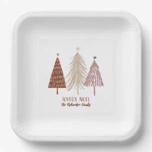 Joyeux Weihnachten Frohe Weihnachtsbaumen Holiday Pappteller