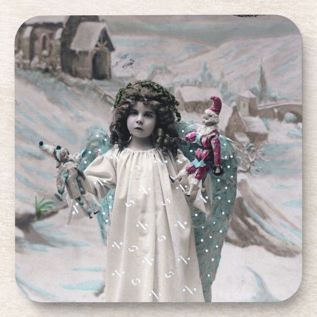 Joyeux Weihnachten Getränkeuntersetzer (Vorderseite)