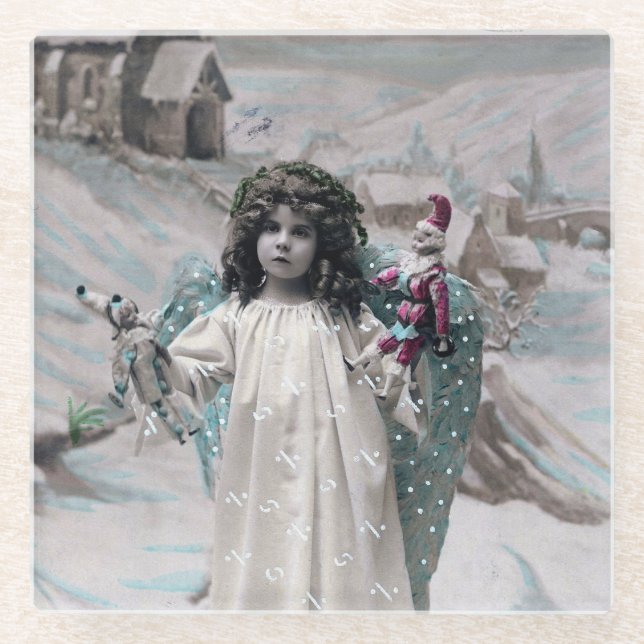 Joyeux Weihnachten Glasuntersetzer (Vorderseite)