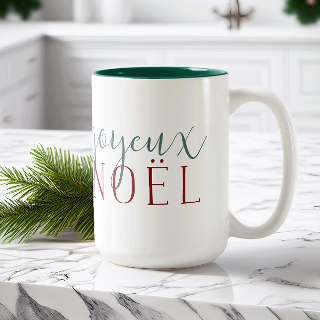 Joyeux Weihnachten Holiday Zweifarbige Tasse (Von Creator hochgeladen)