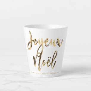 Joyeux Weihnachten Imitate Gold Script Französisch Milchtasse
