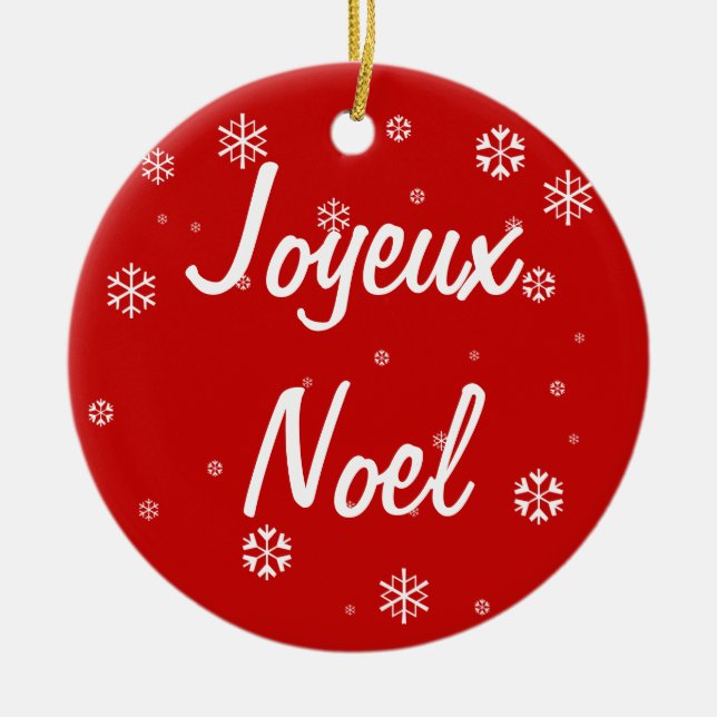 Joyeux Weihnachten Keramikornament (Vorne)