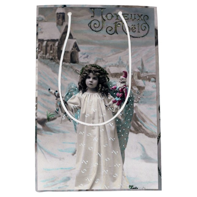 Joyeux Weihnachten Mittlere Geschenktüte (Vorderseite)