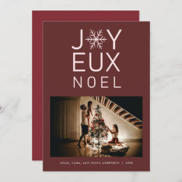 Joyeux Weihnachten Modern Holiday Card Einladung