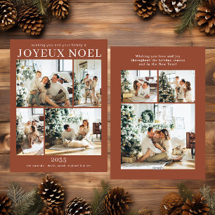 Joyeux Weihnachten Multi Foto Holiday Card