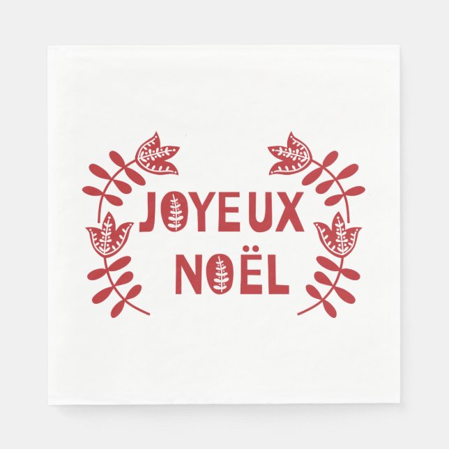 Joyeux Weihnachten Paper Napkins Serviette (Vorderseite)