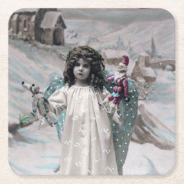 Joyeux Weihnachten Rechteckiger Pappuntersetzer