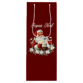 Joyeux Weihnachten Red Christmas Vintag Santa Geschenktüte Für Weinflaschen