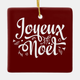 Joyeux Weihnachten Red Keramikornament