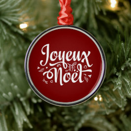 Joyeux Weihnachten Red Ornament Aus Metall