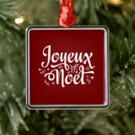 Joyeux Weihnachten Red Ornament Aus Metall