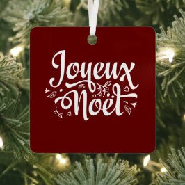 Joyeux Weihnachten Red Ornament Aus Metall