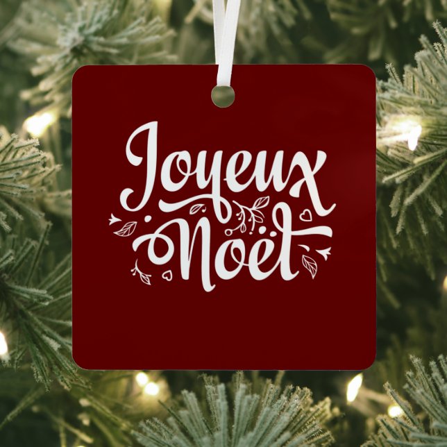 Joyeux Weihnachten Red Ornament Aus Metall (InSitu)