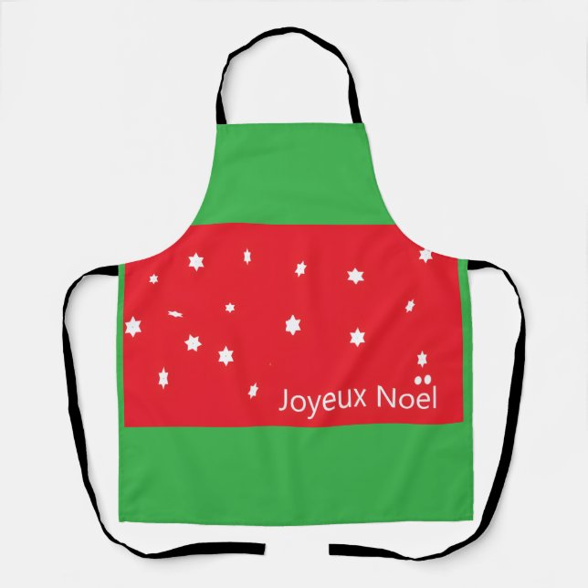 Joyeux Weihnachten Snowflakes Schürze (Vorderseite)
