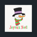 Joyeux Weihnachten Snowman French Christmas Napkin Serviette<br><div class="desc">Joyeux Weihnachten Snowman Französisch Weihnachten Napkins. Sagen Sie "Frohe Weihnachten" auf Französisch mit diesen niedlichen,  Schneemann Cartoon Servietten. Ideal für jeden französischen Haushalt,  der ein Weihnachtsfest im Party hat. Holen Sie Ihre Gäste in festlicher Stimmung mit diesen Französisch,  Ferien-Servietten.</div>