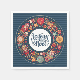 Joyeux Weihnachten traditionelle schicke Weihnacht Serviette