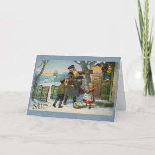 "Joyeux Weihnachten-Vintage Weihnachtskarte " Feiertagskarte