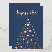 Joyeux Weihnachten Weihnachtsbaum Stars Rose Gold