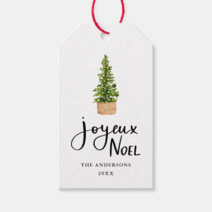 Joyeux Weihnachten Weihnachtsbaum Weihnachtsschrif Geschenkanhänger