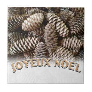 Joyeux Weihnachten Weihnachtsfeiertag Pine Cone Fliese