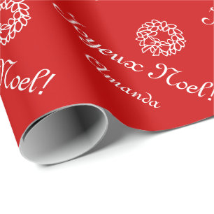 Joyeux Weihnachten-Weihnachtsverpackungspapier   Geschenkpapier