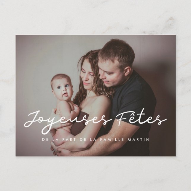 Joyeys fêtes carte postale Foto personnalisierbar Postkarte (Vorderseite)