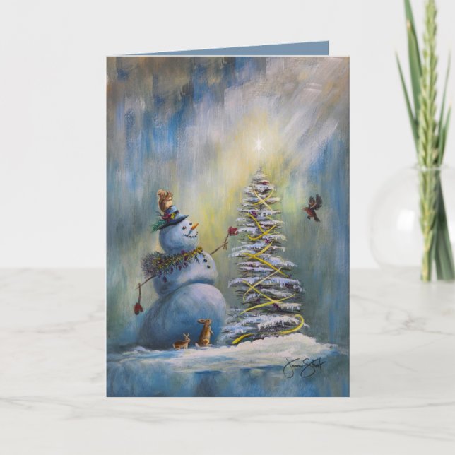 Joyfoy Licht - Schneemann Weihnachten Karte (Vorderseite)
