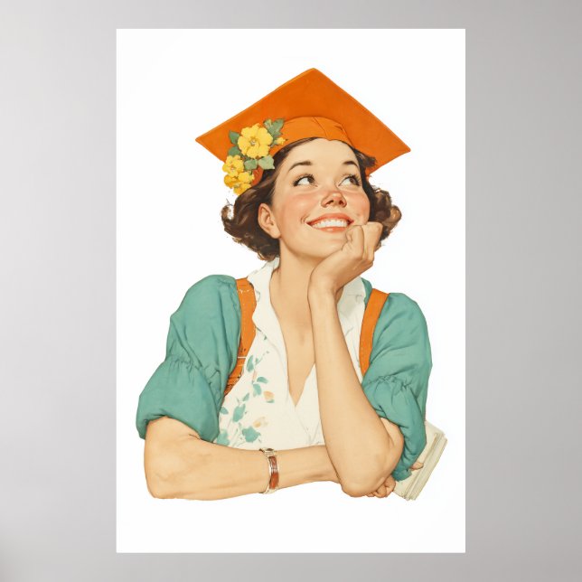 Joyful Abschluss Day Portrait Poster (Vorne)