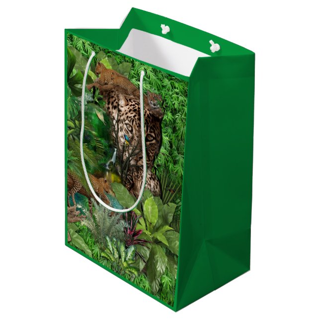 Joyful African Jungle Mittlere Geschenktüte (Rückseite Schrägansicht)