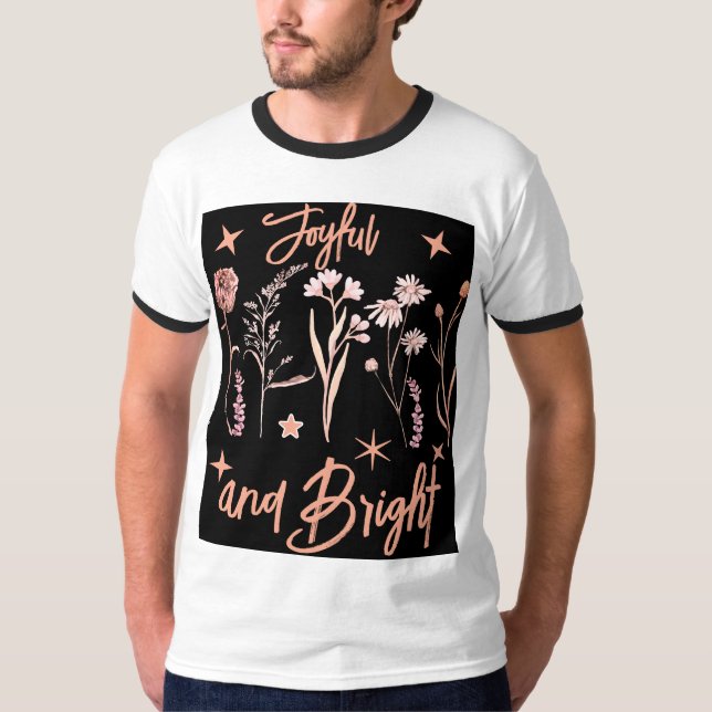 Joyful and Bright Wildblume Design - Boho Floral T-Shirt (Vorderseite)