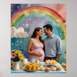 Joyful Baby Dusche mit Mama und Vater Poster