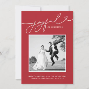 Joyful Beginnings Newlywed First Christmas Card Feiertagskarte