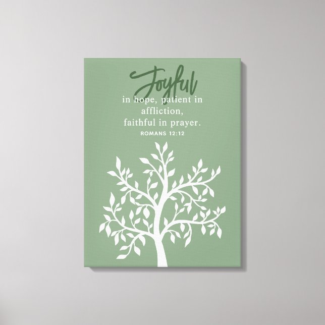 Joyful Bible Verse and Simple Tree Leinwanddruck (Vorderseite)