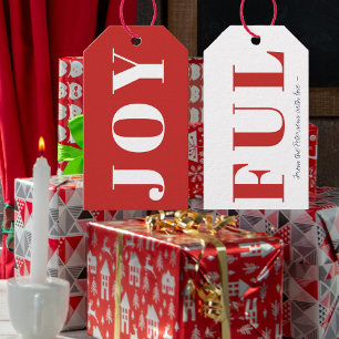 JOYFUL Big Typografy Custom Text Modern Geschenkanhänger