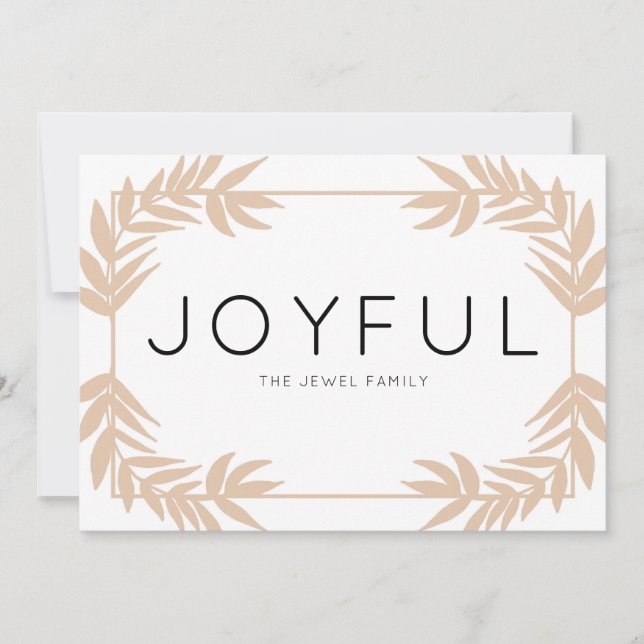 Joyful Blätter Paper Holiday Card Feiertagskarte (Vorderseite)