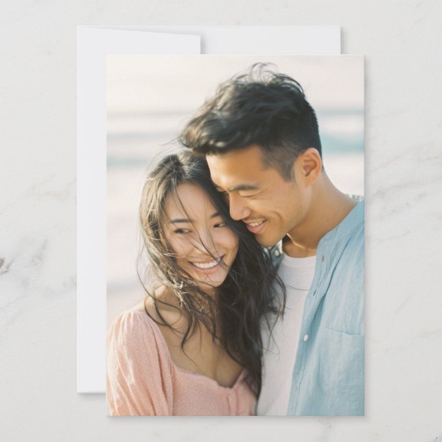 Joyful Blue Pink Photo Einladung (Vorderseite)