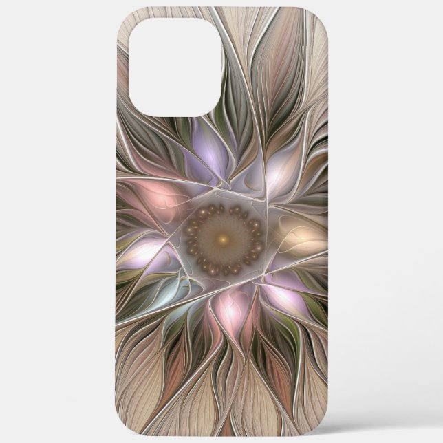 Joyful Blume Abstrakt Beige Brown Fraktal Case-Mate iPhone Hülle (Rückseite)