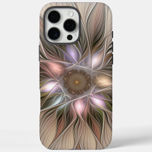 Joyful Blume Abstrakt Beige Brown Fraktal Case-Mate iPhone Hülle (Rückseite)