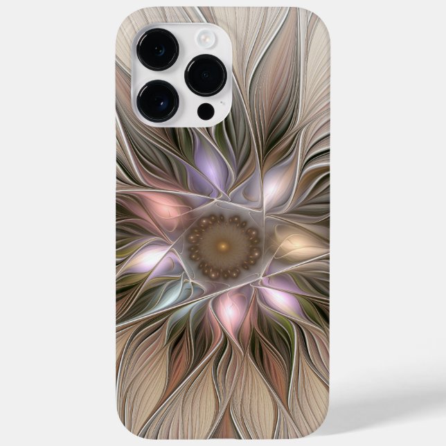 Joyful Blume Abstrakt Beige Brown Fraktal Case-Mate iPhone Hülle (Rückseite)
