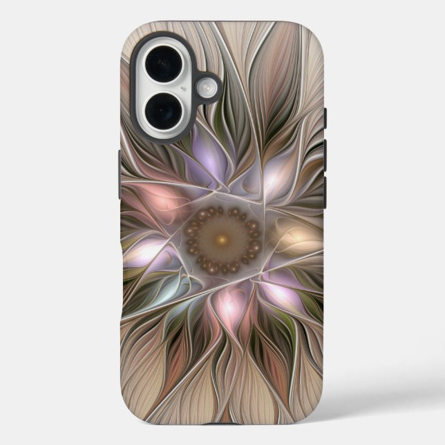Joyful Blume Abstrakt Beige Brown Fraktal Case-Mate iPhone Hülle (Rückseite)
