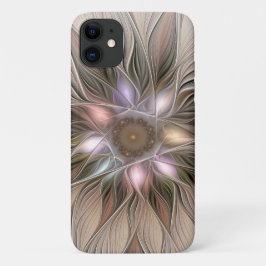 Joyful Blume Abstrakt Beige Brown Fraktal Case-Mate iPhone Hülle