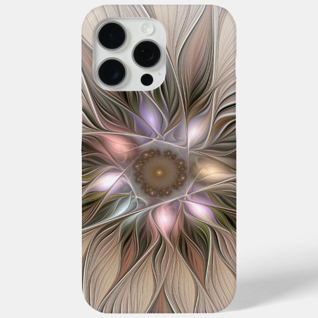 Joyful Blume Abstrakt Beige Brown Fraktal Case-Mate iPhone Hülle (Rückseite)