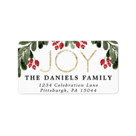 Joyful Boughs of Holly Adressaufkleber